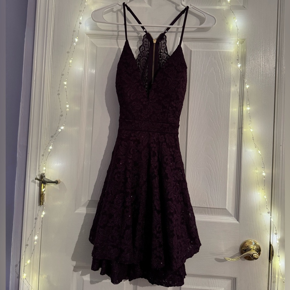 Dark Purple Skater Dress with Sparkle